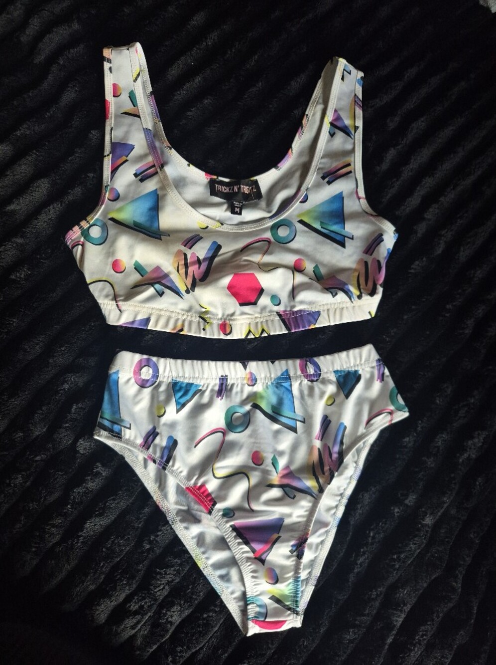 Trickz N' Treatz White Retro Print Tankini Set